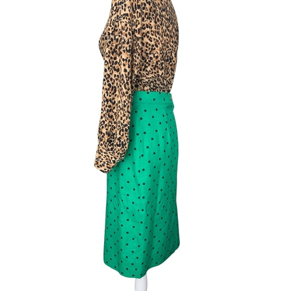 Jeremy Scott Green and Black Polka Dot Pencil Skirt - Picture 3 of 8
